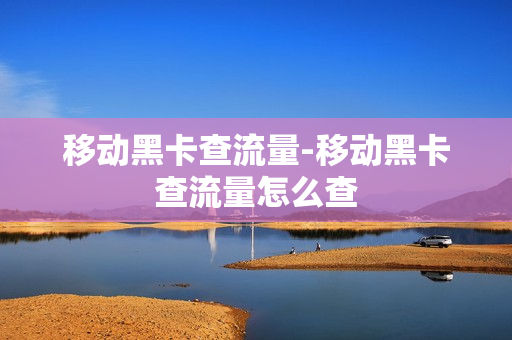 移动黑卡查流量-移动黑卡查流量怎么查